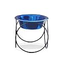 Platinum Pets 8 Cup Olympic Diner Stand with Wide Rimmed Bowl, Blue