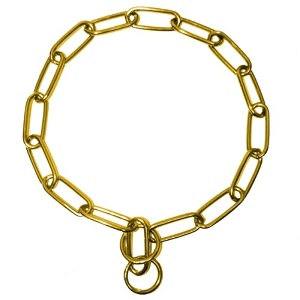 platinum pets coated fur saver chain training collar 21-inch by 3mm gold