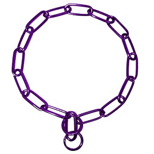 platinum pets coated fur saver chain training collar 25-inch by 4mm purple