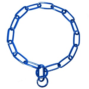 platinum pets coated fur saver chain training collar 29-inch by 4mm blue