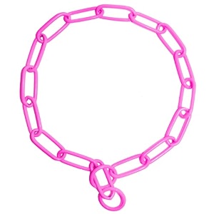 platinum pets coated fur saver chain training collar 26-inch by 4mm pink