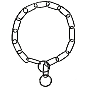 platinum pets coated fur saver chain training collar 19-inch by 3mm black