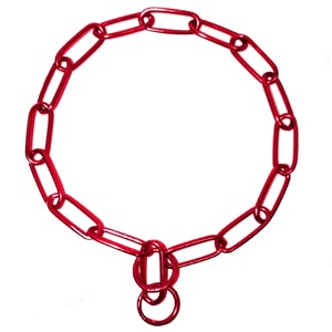 platinum pets coated fur saver chain training collar 29-inch by 4mm red