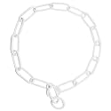 Platinum Pets Coated Fur Saver Chain Training Collar, 27-Inch by 4mm, White