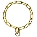 Platinum Pets Coated Fur Saver Chain Training Collar, 19-Inch by 3mm, Gold