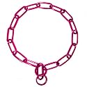 Platinum Pets Coated Fur Saver Chain Training Collar, 19-inch by 3mm, Raspberry