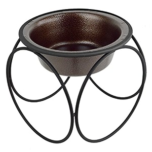 platinum pets olympic single diner feeder with stainless steel dog bowl large copper vein