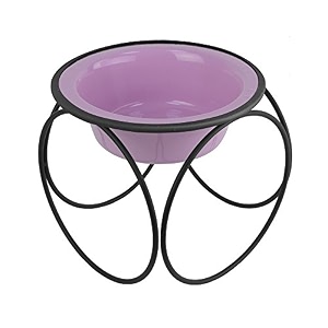 platinum pets olympic single diner feeder with stainless steel dog bowl large sweet lilac