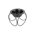 Platinum Pets Olympic Single Diner Feeder with Stainless Steel Cat/Dog Bowl, X-Small, Silver Vein