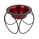 Platinum Pets Olympic Single Diner Feeder with Stainless Steel Dog Bowl, Medium, Candy Apple Red