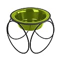 Platinum Pets Olympic Single Diner Feeder with Stainless Steel Dog Bowl, Large, Corona Lime