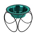 Platinum Pets Olympic Single Diner Feeder with Stainless Steel Dog Bowl, Large, Caribbean Teal
