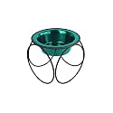 Platinum Pets Single Olympic Diner Feeder with Stainless Steel Dog Bowl, 6 oz, Teal