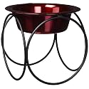 Platinum Pets Single Olympic Diner Feeder with Stainless Steel Dog Bowl, 6.25 Cup/50 oz, Candy Apple Red