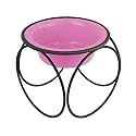 Platinum Pets Single Olympic Diner Feeder with Stainless Steel Dog Bowl, 50 oz, Pink