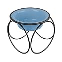 Platinum Pets Single Olympic Diner Feeder with Stainless Steel Dog Bowl, 28 oz, Blue