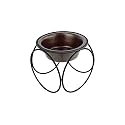 Platinum Pets Single Olympic Diner Feeder with Stainless Steel Cat/Puppy Bowl.75 Cup/6 oz, Copper Vein