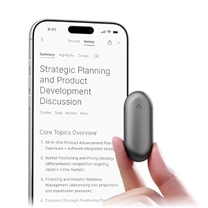 plaud notepin ai notetaker app control ai transcribe amp summarize support 112 languages 64gb memory audio recorder for lectures meetings black