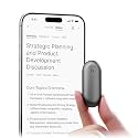 Plaud NotePin AI Notetaker, App Control, AI Transcribe &amp; Summarize, Support 112 Languages, 64GB Memory, Audio Recorder for Lectures, Meetings, Black