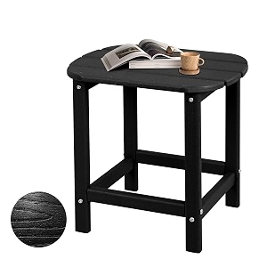 plawdlik hdpe outdoor table all weather adirondack side table black