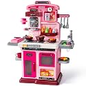 Kids Kitchen Playset, 26.7in Play Kitchen with Steam, Sound & Light