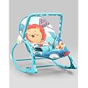 Play Nation Premium Newborn To Toddler Portable Baby Rocker Cum Bouncer With Mosquito Net, Adjustable Backrest Recline Rocker|3 Point Safety Harness|Baby Rocker For 0 To 2 Years(Blue)