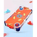 Play Nation Premium Rechargeable Air Hockey for Kids Big Size,With Real Air Flow,2 Pushers Strikers&2 Pucks,Indoor&Outdoor Game for 6+ Years,Board Games for Boy&Girl,Birthday Gift,Orange(84.5x42x11cm)