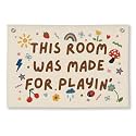 Play room Wall Decor, Toddler Playroom Decor Hanging Linen Banner, Play Room Wall Decor for Nursery, 20x30 Inch