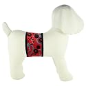 PlayaPup Male Dog Belly Band, Octopus Crimson Red, XX-Small