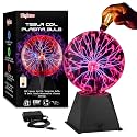 Red Plasma Ball Tesla Coil Lamp, 7 Inch Static Electricity Globe for STEM