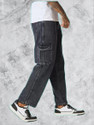 Playfeel Relaxed Fit Men Dark Grey Jeans