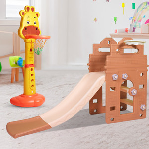 playgro combo pack monumental slide  3 in 1 giraffe basketball sports activity toys brown yellow orange