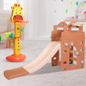 PLAYGRO Combo Pack Monumental Slide & 3 in 1 Giraffe Basketball Sports Activity Toys (Brown, Yellow, Orange)