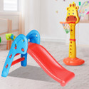 PLAYGRO Combo Pack My First Slide & 3 IN 1 Giraffe Basketball Sports Activity Toys (Red, Yellow, Orange)