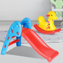 PLAYGRO Combo Pack My First Slide & Giraffe Ride-On Rocker Toys for Kids & Toddler Slide (Red, Blue, Yellow)