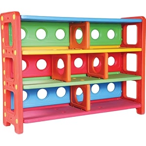 playgro kids adjustable shelf booktoysstationery display shelf storage organizer for toddlers  3 tier shelf for kids  for play schoolkindergardenhome display storage shelves