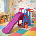 PLAYGRO Kids' Indoor/Outdoor Slide with Basketball Hoop