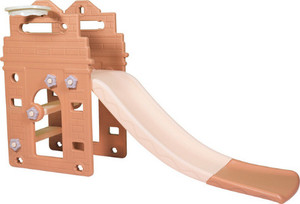 playgro monumental slide garden slide hanging swing for kids  toddlers brown grey