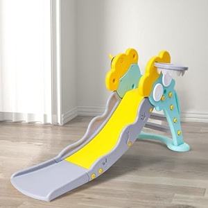 playgro carrot slide for kids  indoor and outdoor toddler slide with basketball hoop  freestanding garden slides  fisalpatti  baby slider toy for boys amp girls for 2 years