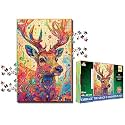 Wodden Jigsaw Spirit Animal The Majestic Deer 500-pieces Puzzle for Adults & Teens Kids Age 13+ Years | Eco-Friendly Puzzle with HD Poster, Guide & Sorting Trays