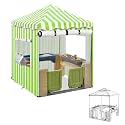 Playhouse Cover,600D Heavy Duty Outdoor Waterproof Play House Covers,47.5" W x47.5 D x60 H with Transparent PVC Doors and Windows,Suitable for All Around Playtime Patio with Canopy Playset