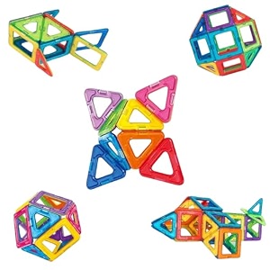 playmagic magnaplay magnetic tiles 32 pcsmultiple shape amp colour tilesmagnetic blocks building setstem toylearning game for kids 3constructive and creative toy magnaplay tiles - 32 pcs