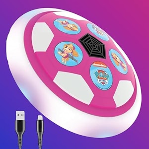 playmagic paw patrol skye usb rechargable hover footballindoor floating led light soccerballair football disc with soft foam bumperglide on all floor typesbirthday gift for kids3made in india