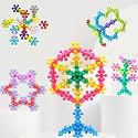 PlayMagic Star Shaped 100 Pcs STEM Toys Plastic Interlocking Blocks Building Blocks that Bends - Safe Material - Preschool Classroom Games Sets Toy for Girls and Boys Aged 3+