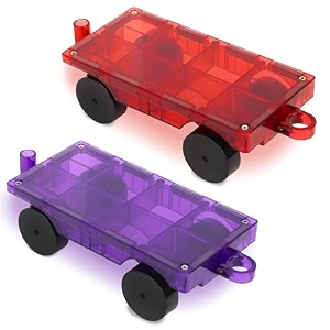 playmags 2 piece car set - compatible with all magnetic tiles-colors may vary