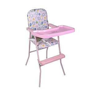 playmore baby high chair portable with floral print pink foldable design removable feeding tray baby high chair for restaurants