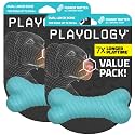 Playology Dual Layer Bone Dog Chew Toy - Medium, Peanut Butter Scent, 2-Pk