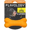 Playology Dual Layer Bone Dog Chew Toy - Medium, Cheddar Cheese Scent