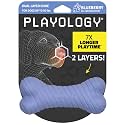 Playology Dual Layer Bone Dog Chew Toy - Medium, Blueberry Scent
