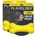 Playology Dual Layer Bone Dog Chew Toy - Medium, Chicken Scent, 2-Pk